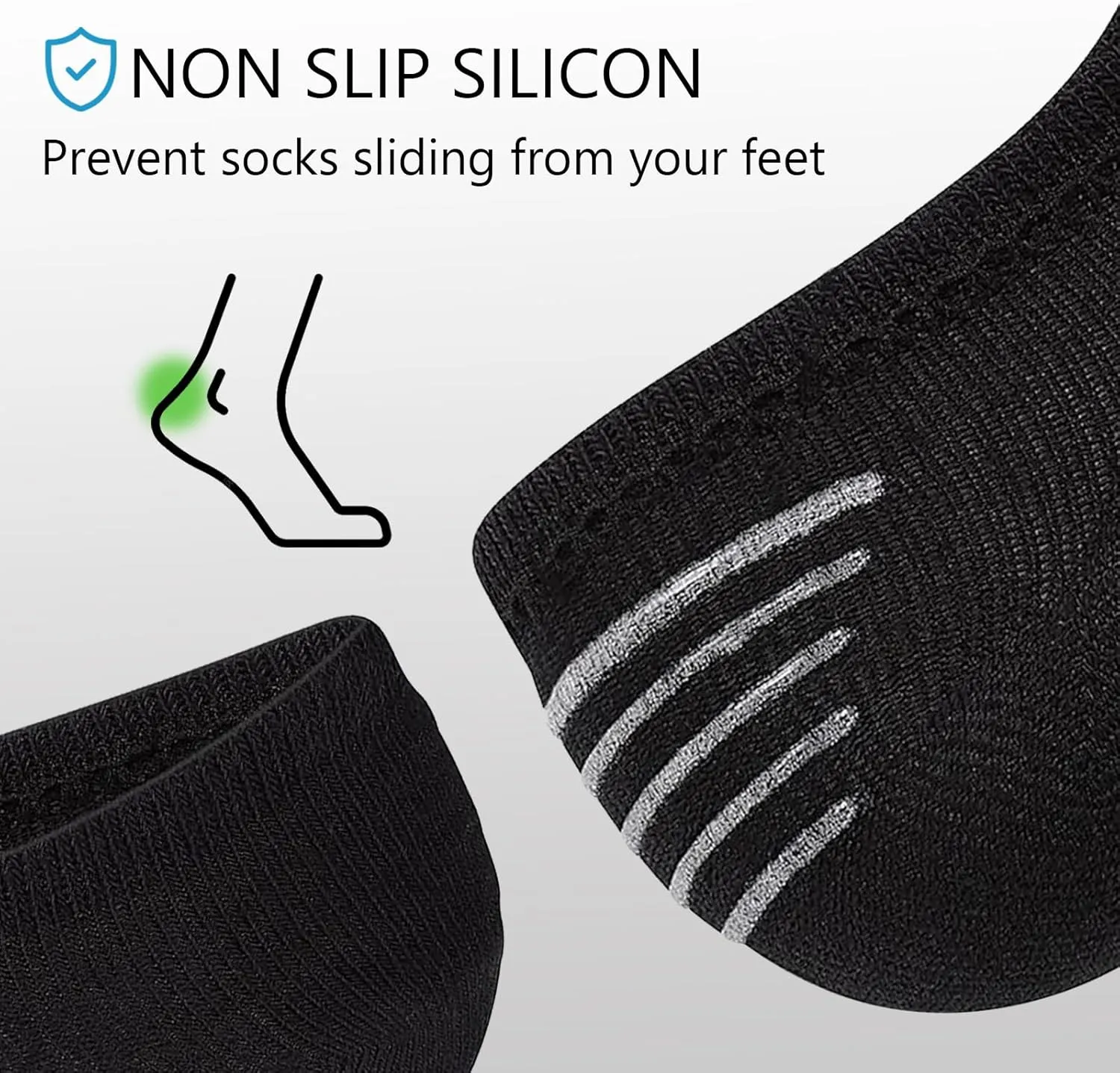 HYCLES Mens Ankle Socks Short Low Cut Socks Athletic Running Socks Breathable Mesh 6 Pairs with Anti-slip Strip