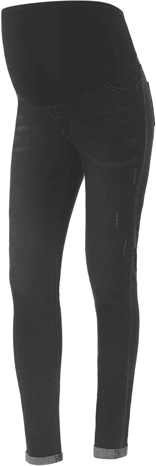 iiniim Women's Maternity Jeans High Waist Skinny Stretch Pregnancy Denim Pants Trousers with Pocket