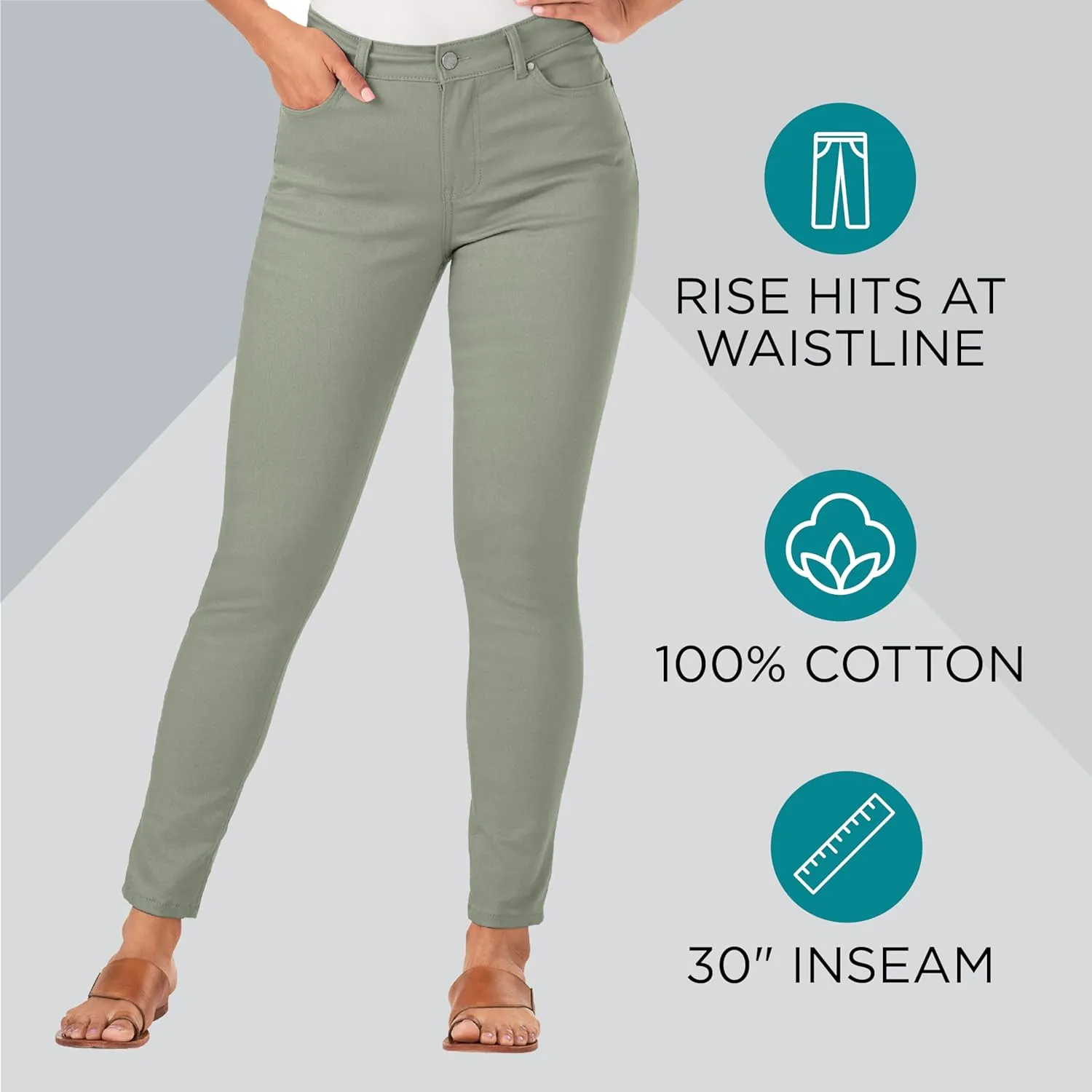K. Jordan Womens Highrise Colored Stretch Skinny Jeans