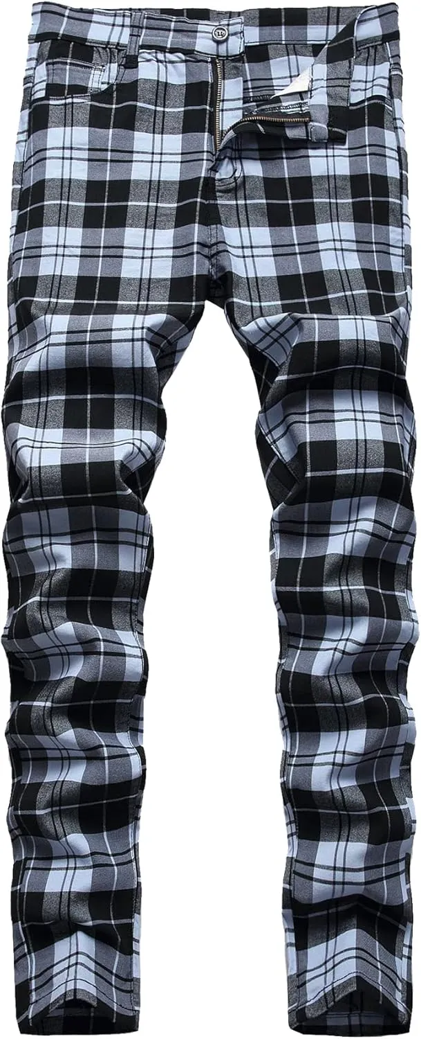 Keevoom Mens Stretch Skinny Flat-Front Fashion Style Comfy Solid Casual Slim Fit Business Dress Chinos Pants