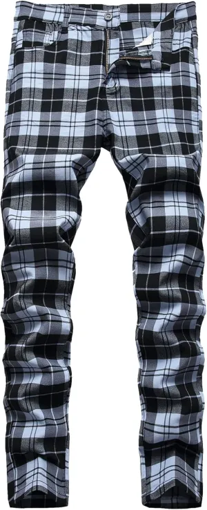 Keevoom Mens Stretch Skinny Flat-Front Fashion Style Comfy Solid Casual Slim Fit Business Dress Chinos Pants