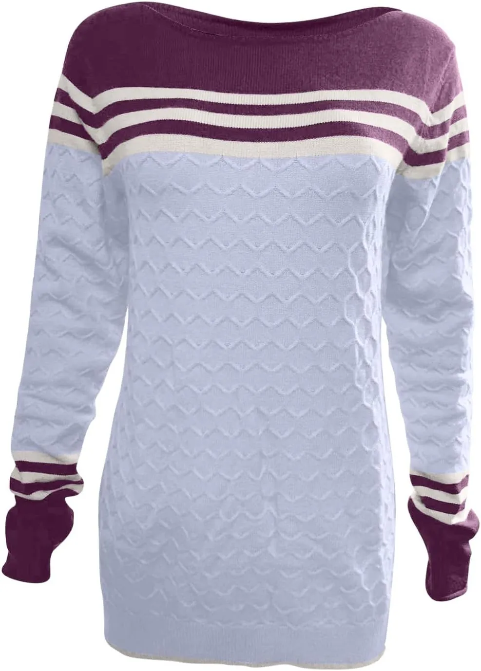 Knit Sweaters for Women Fall Winter Colorblock Pullovers Long Sleeve Crewneck Slim Fit Sweater Tops Trendy 2024
