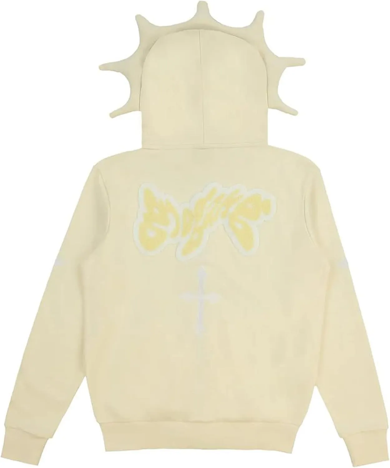 KOSUSANILL Y2k Womens Men Full Zip Up Designer Hoodies Over Face Gothic Harajuku Puff Graphic Print Oversized Jacket