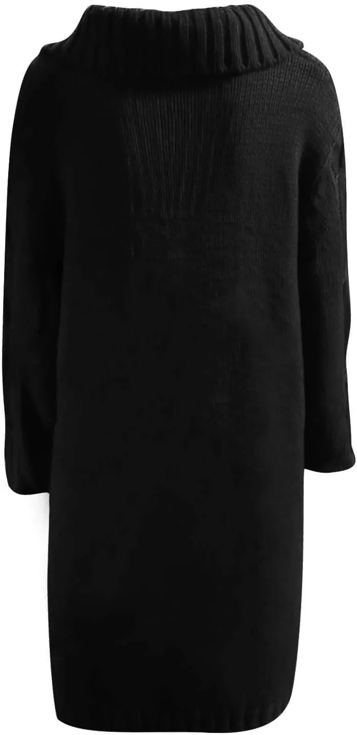LCMTWX Oversized Sweater for Women Loose Women Sleeve Button Knitted Turtleneck Sweater Round Neck Striped Pullover Fashion