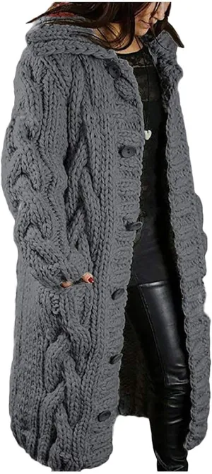 LCMTWX Oversized Sweater for Women Loose Women Sleeve Button Knitted Turtleneck Sweater Round Neck Striped Pullover Fashion