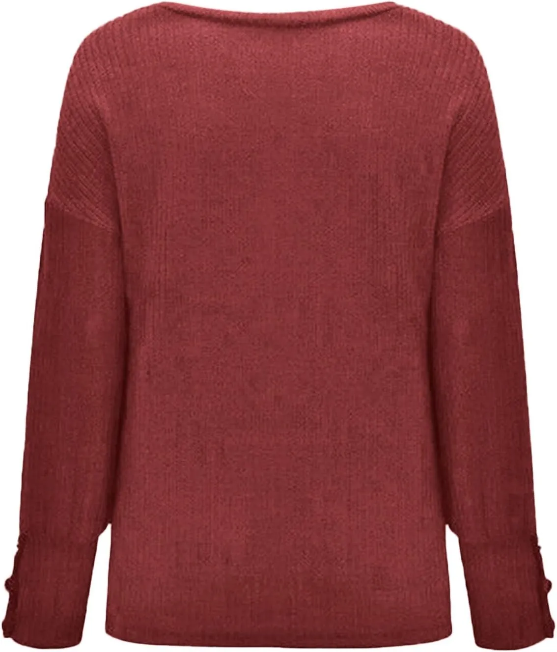 LCMTWX Oversized Sweater for Women Loose Women Sleeve Button Knitted Turtleneck Sweater Round Neck Striped Pullover Fashion