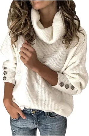 LCMTWX Plus Size Sweater for Women Tops Pullover Turtleneck Sweater Long Sweater Slim Fitting Knitwear Tops 2023 Fall