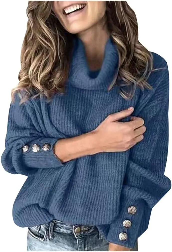LCMTWX Plus Size Sweater for Women Tops Pullover Turtleneck Sweater Long Sweater Slim Fitting Knitwear Tops 2023 Fall