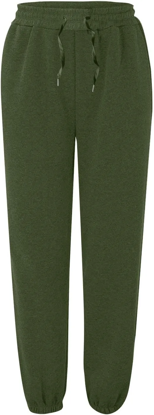 lcyhony Fleece Jogger Sweatpants Women Baggy Comfy Straight Leg Yoga Pants with Pockets Stretch Casual Athletic Sweat Pants