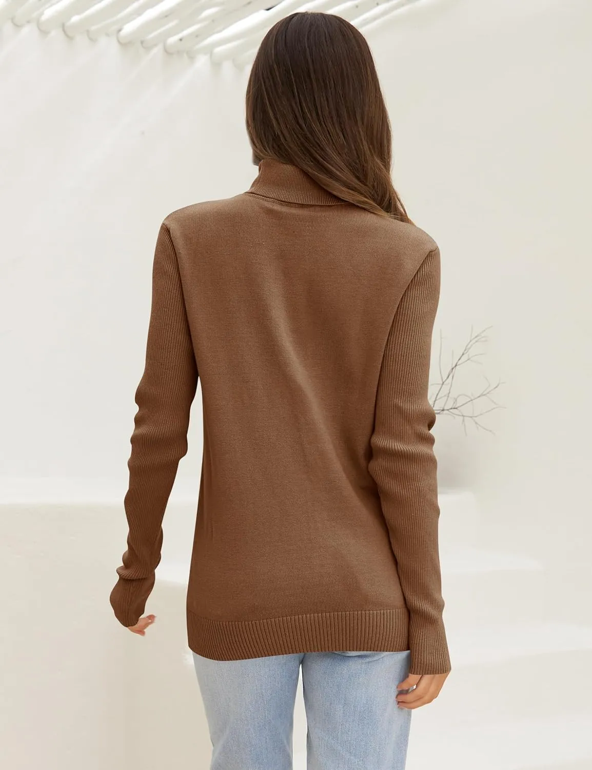 LEANI Womens 2024 Turtleneck Sweaters Cable Knit Long Sleeve Pullover Sweater Jumper