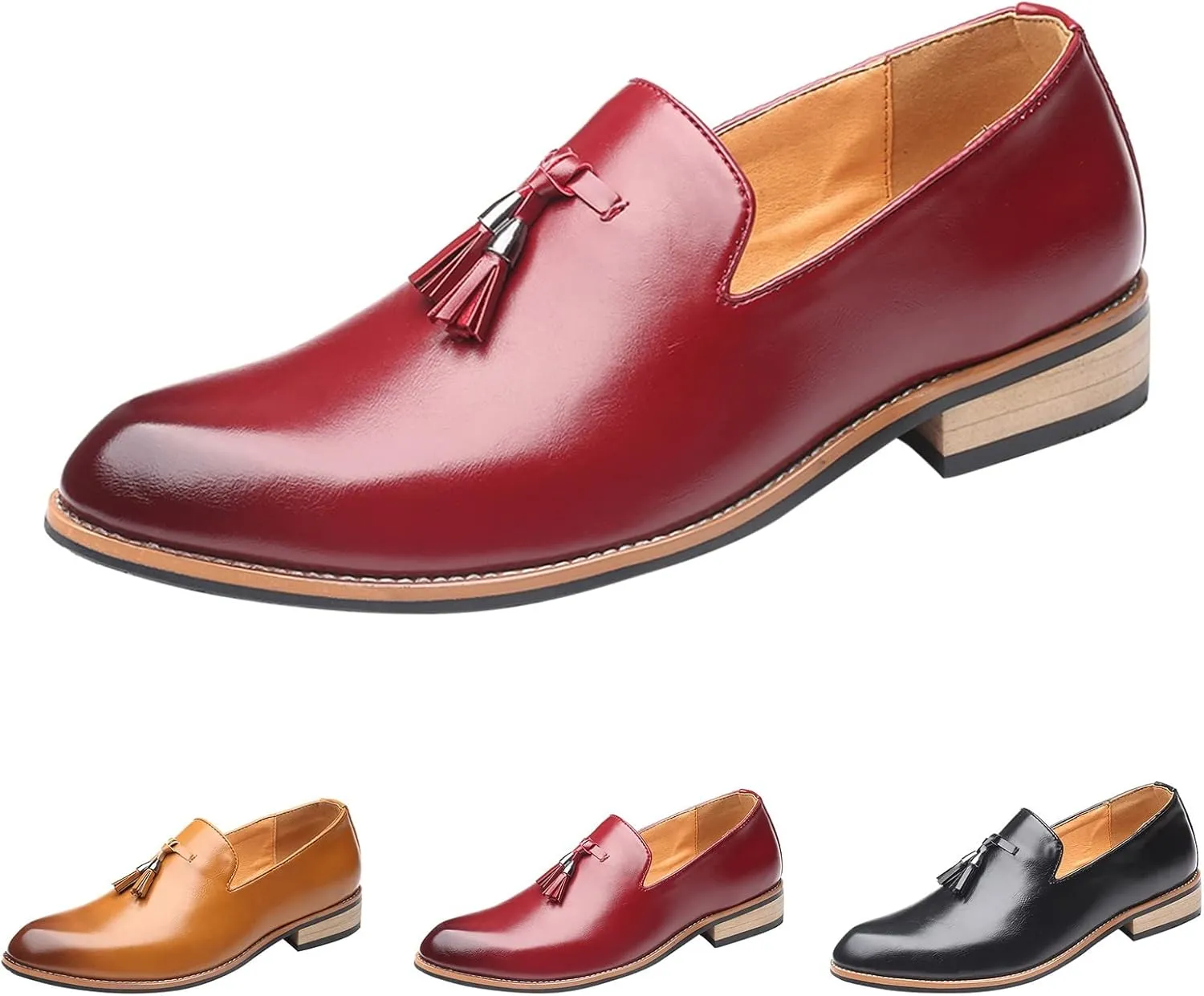 Leather Shoes for Men Comfort Soft Fashion Dress Sneakers Loafers Working Driving Walking Dress Sneakers Shoe