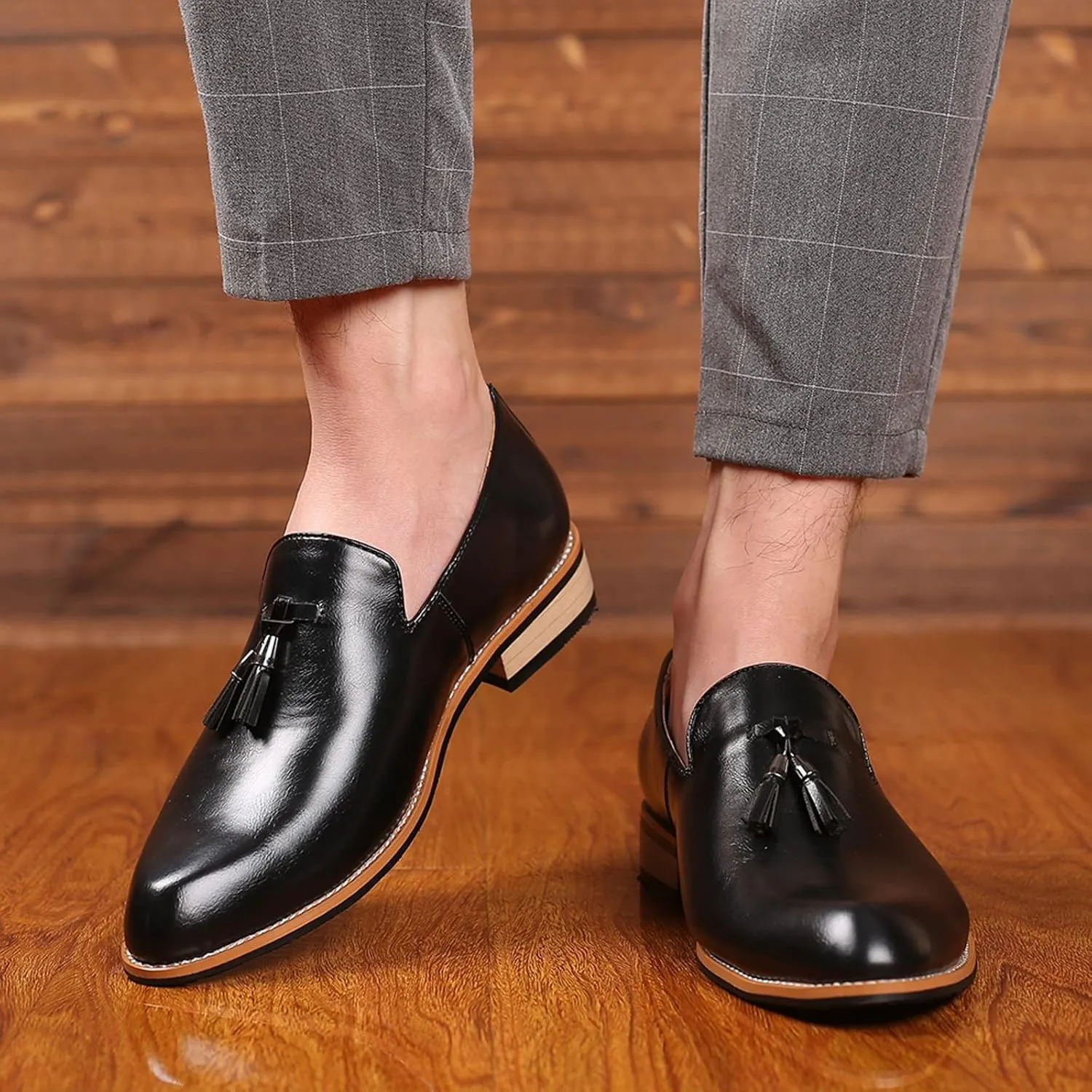 Leather Shoes for Men Comfort Soft Fashion Dress Sneakers Loafers Working Driving Walking Dress Sneakers Shoe