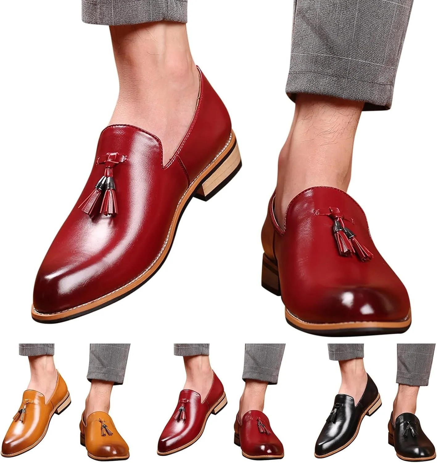 Leather Shoes for Men Comfort Soft Fashion Dress Sneakers Loafers Working Driving Walking Dress Sneakers Shoe