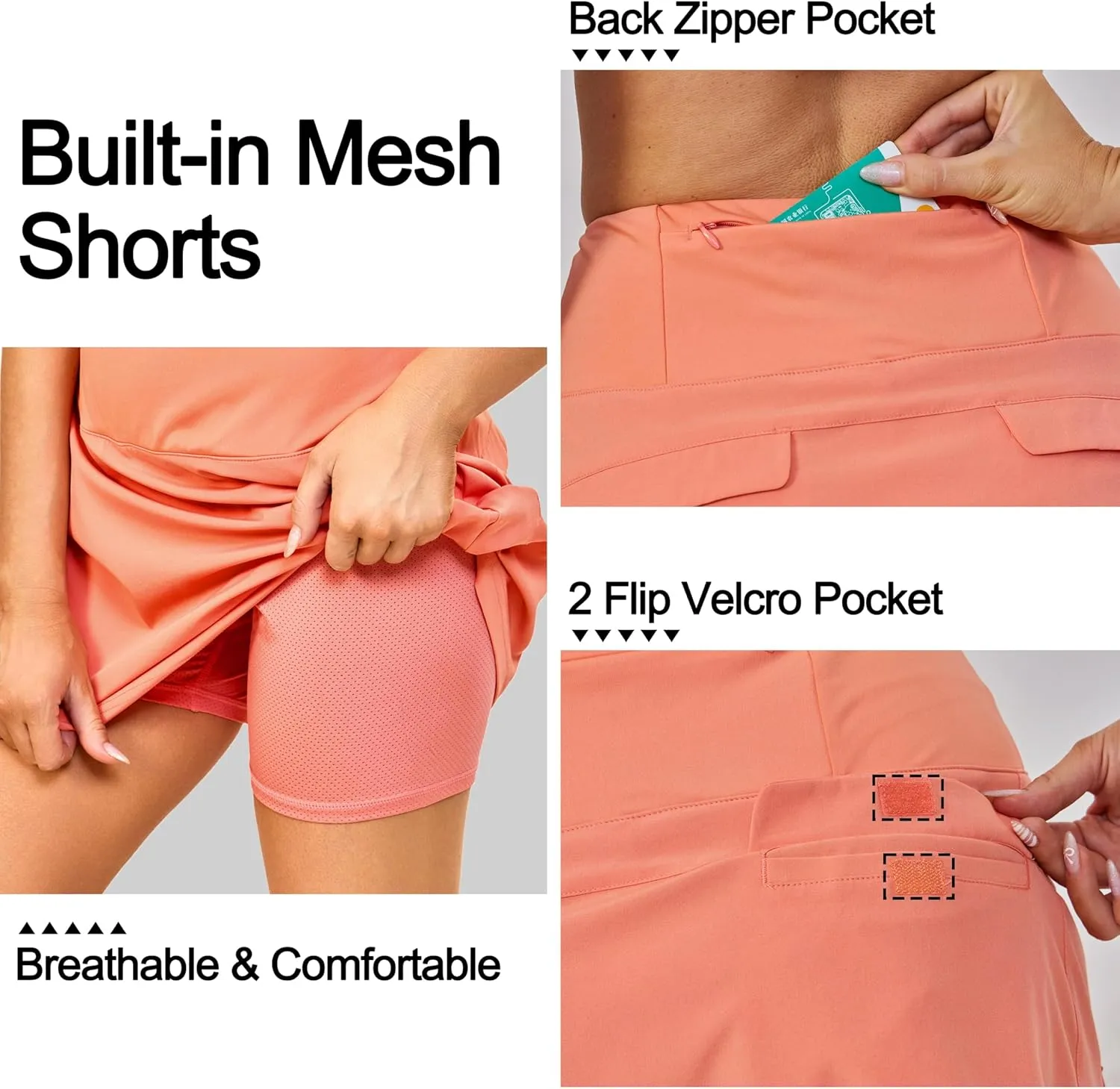 Little Donkey Andy Women's Pleated Tennis Skirts Athletic Golf Skorts High Waisted Casual Workout Sports Running Skirts