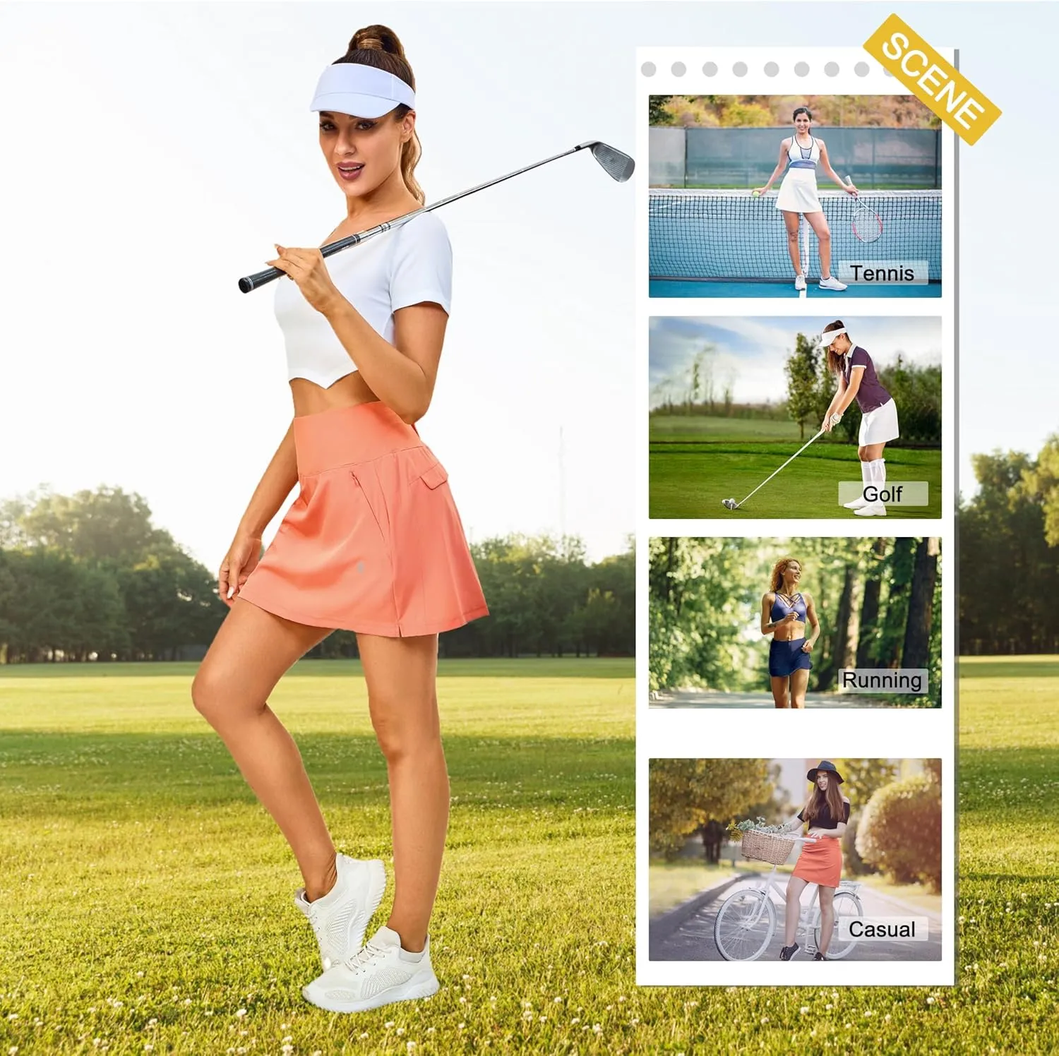 Little Donkey Andy Women's Pleated Tennis Skirts Athletic Golf Skorts High Waisted Casual Workout Sports Running Skirts