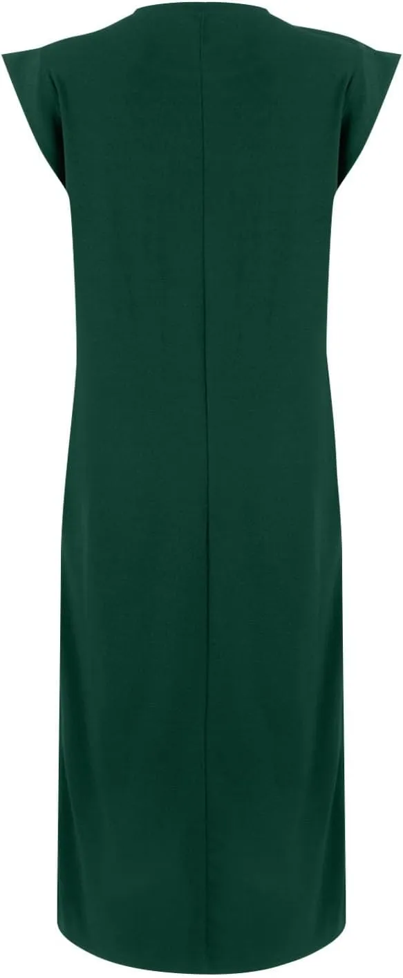 Long Maxi Dresses for Women Summer Casual Dress Crewneck Sleeveless Sundress Loose Fit Split Beach Dress with Pocket