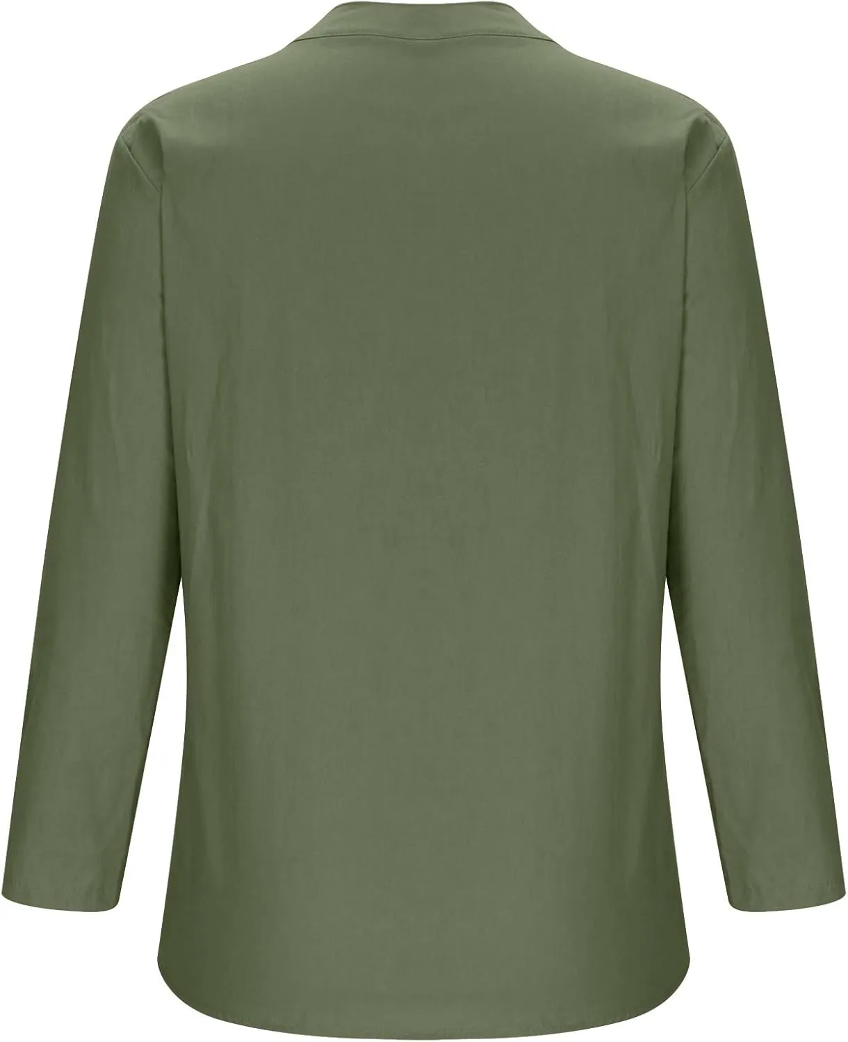 Long Sleeve Shirts for Women Cotton Linen Plus Size Sexy Fashion V-Neck Button Blouse Stylish Loose Tops Summer Solid