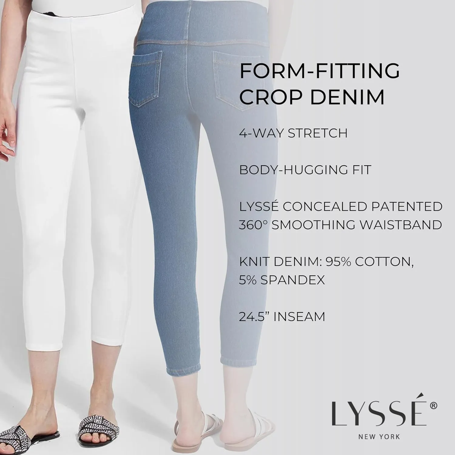 Lyss Cropped Toothpick Skinny Jeans  Skinny Stretch Jeans for Women Plus Size with Stretch Denim