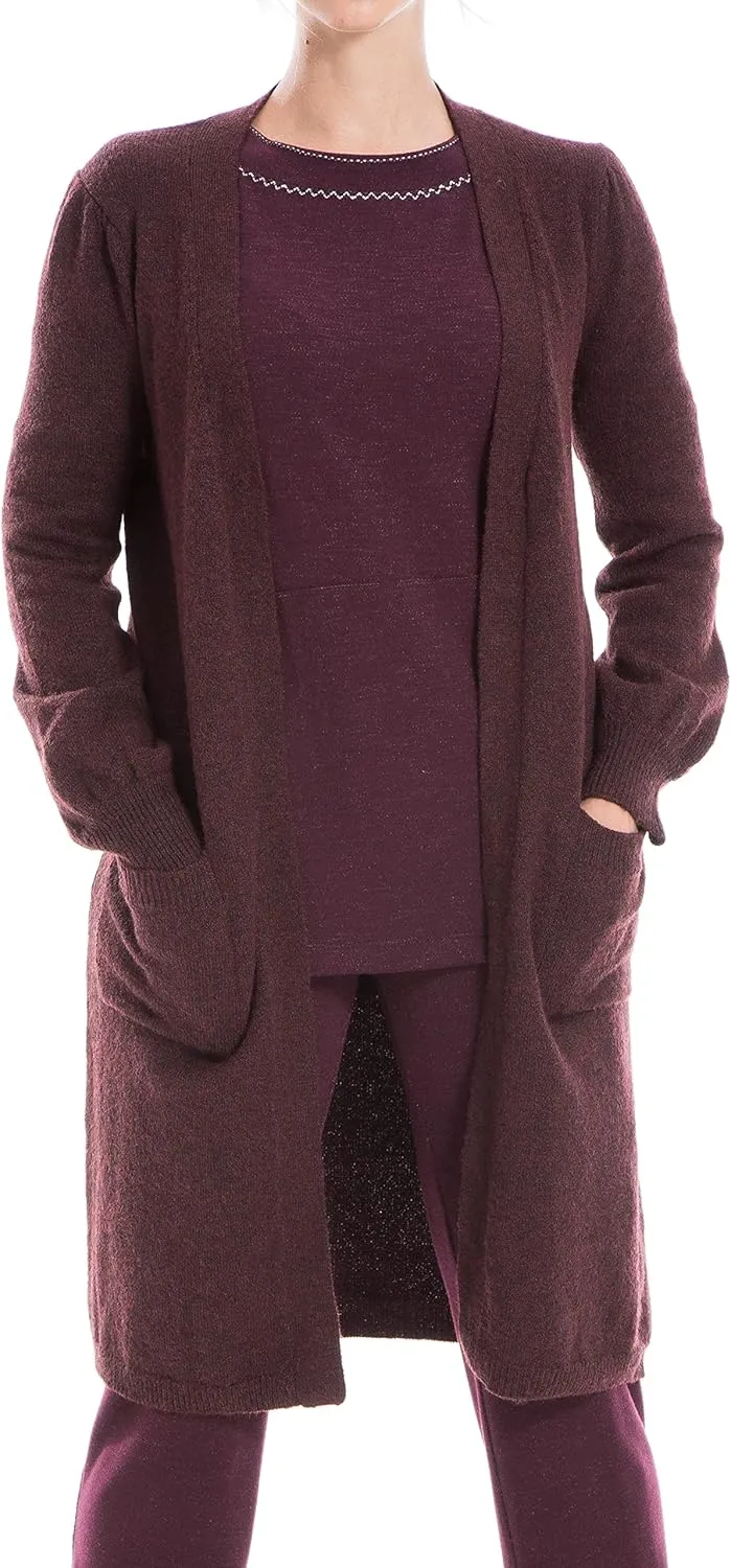 Max Studio Women's Long Open Front Sweater Cardigan Cozy Solid Staple Outwear Coats