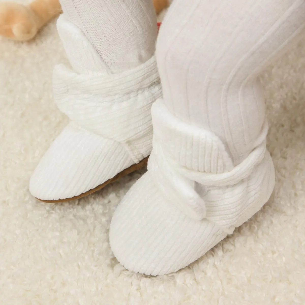 Meckior Newborn Infant Baby Girls Boys Warm Fleece Winter Booties First Walkers Slippers Shoes