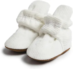 Meckior Newborn Infant Baby Girls Boys Warm Fleece Winter Booties First Walkers Slippers Shoes