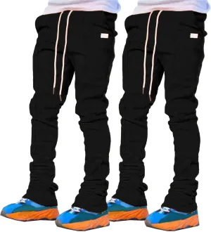 Men Y2K Stacked Flared Sweatpants Athletic Casual Loose Fit Sweatpants Big and Tall Drawstring Running Pants