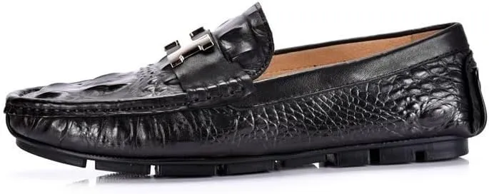 Men's Black Leather Platform Chunky Slip-On Penny Loafers Mens Fashion Backless Dress Shoes Flat Boat Shoes