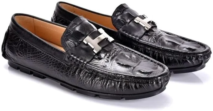 Men's Black Leather Platform Chunky Slip-On Penny Loafers Mens Fashion Backless Dress Shoes Flat Boat Shoes