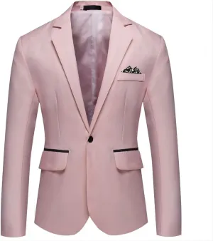 Men's Casual Sport Coats Lightweight Blazer Suit Jacket Slim Fit 1 Button Daily