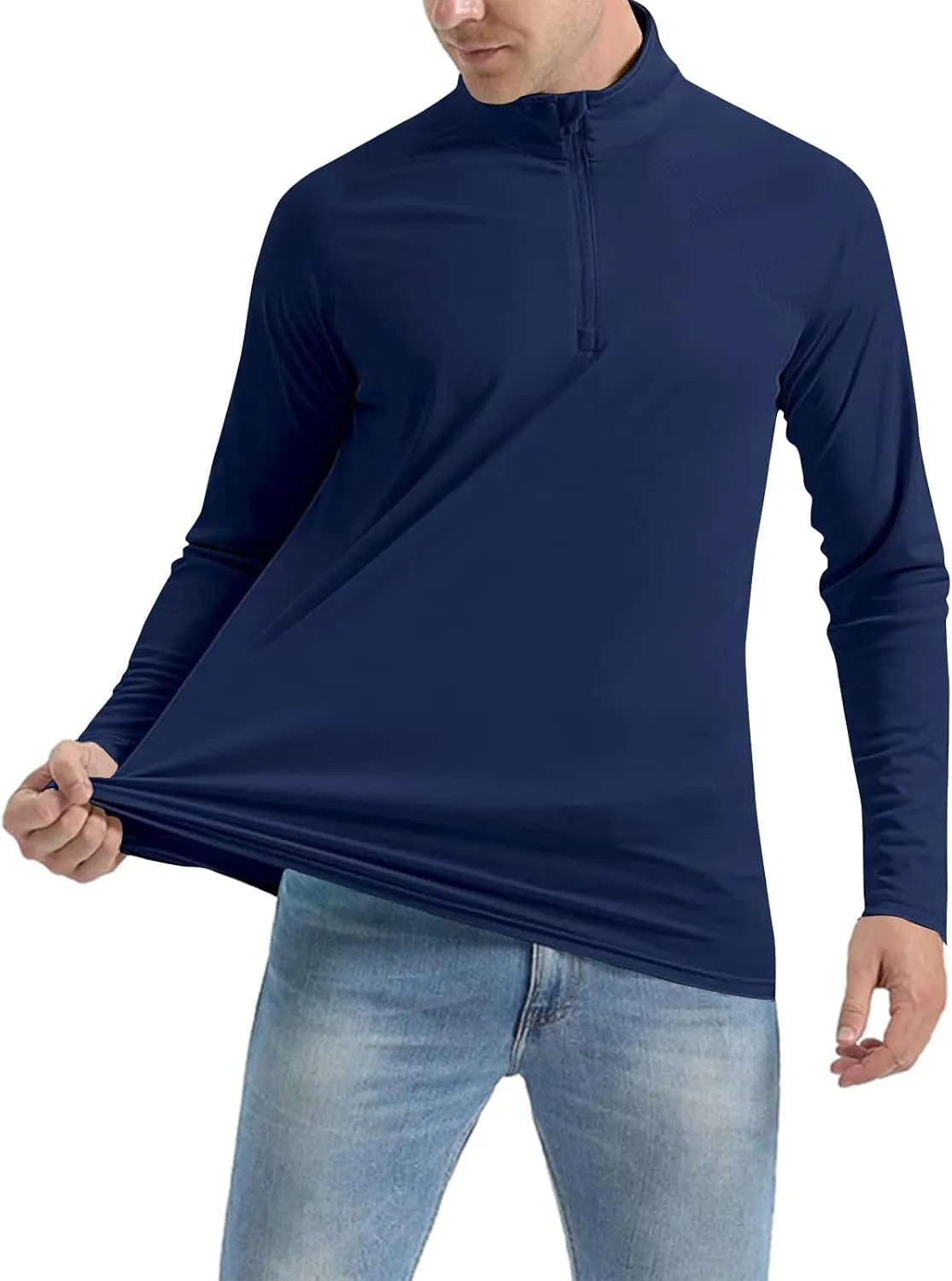 Men's Fall Lightweight Breathable Solid Color Stand Collar Long Sleeved Blouse Tops2024 Men Big and Tall Clothes