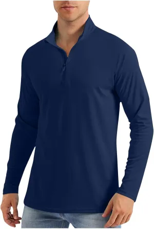 Men's Fall Lightweight Breathable Solid Color Stand Collar Long Sleeved Blouse Tops2024 Men Big and Tall Clothes