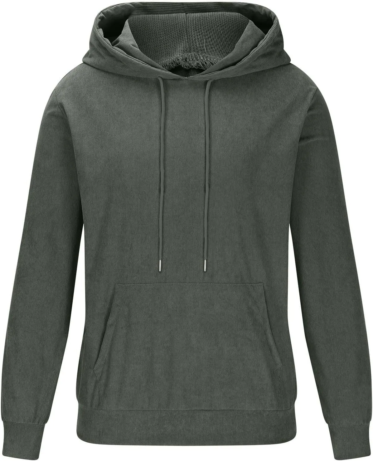Mens Hooded Sweatshirt Long Sleeve Casual Corduroy Drawstring Pullover Hoodies with Pocket,2024 Tall and Big Tops