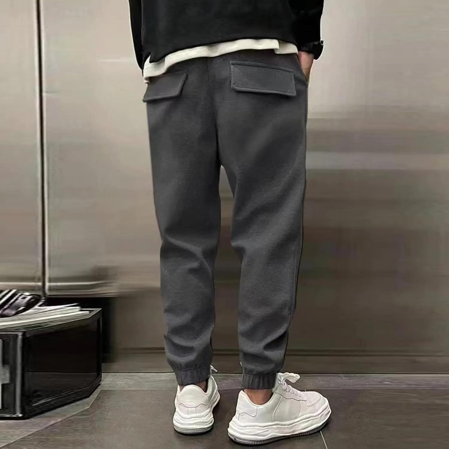 Mens Jogger Sweatpants Baggy Plus Size Comfy Thick Fleece Sweatpants Drawstring Workout Lounge Pants Joggers with Pocket