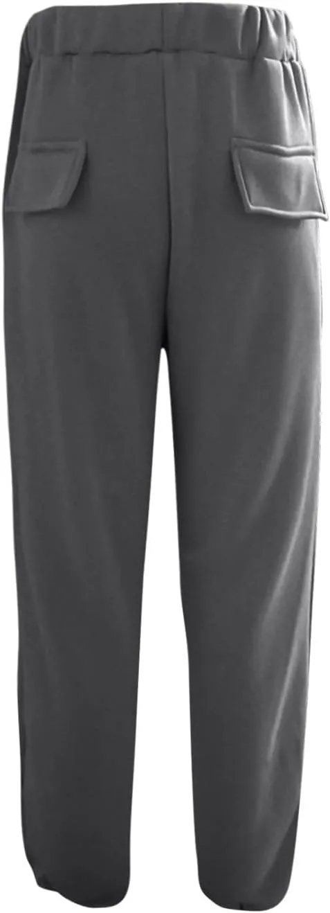 Mens Jogger Sweatpants Baggy Plus Size Comfy Thick Fleece Sweatpants Drawstring Workout Lounge Pants Joggers with Pocket