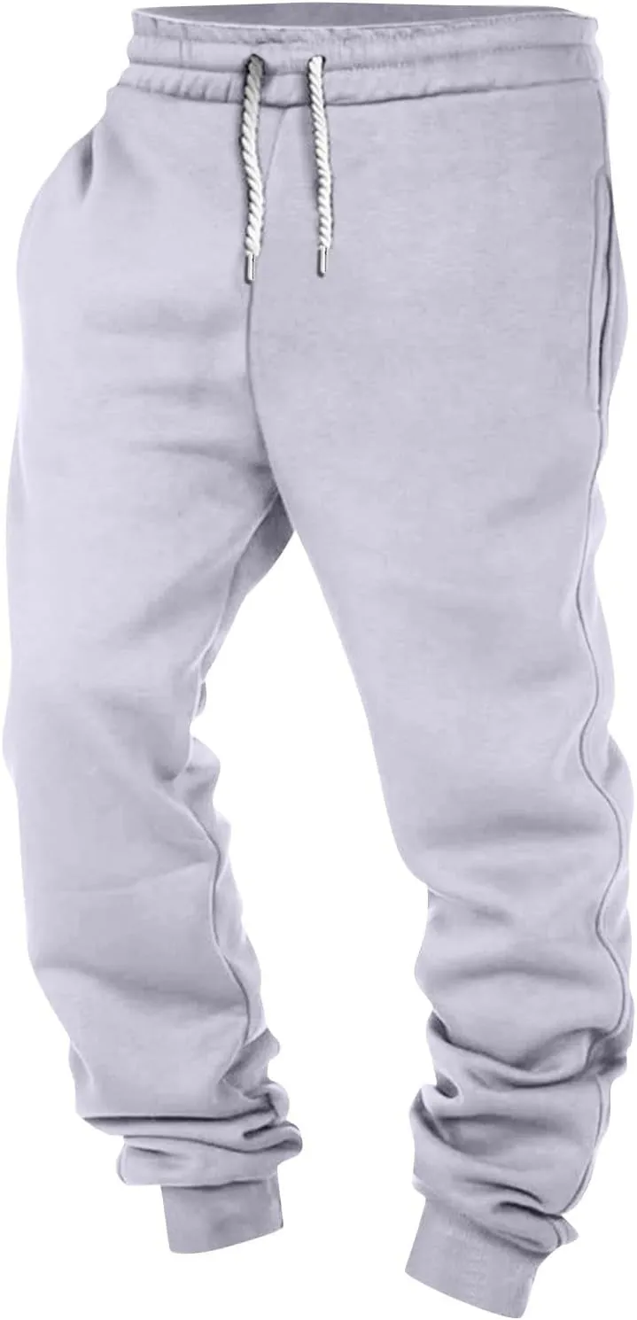 Mens Joggers with Pockets Elastic Waist Plus Size Sweatpants Drawstring Casual Big and Tall Joggers Pants with Pcokets