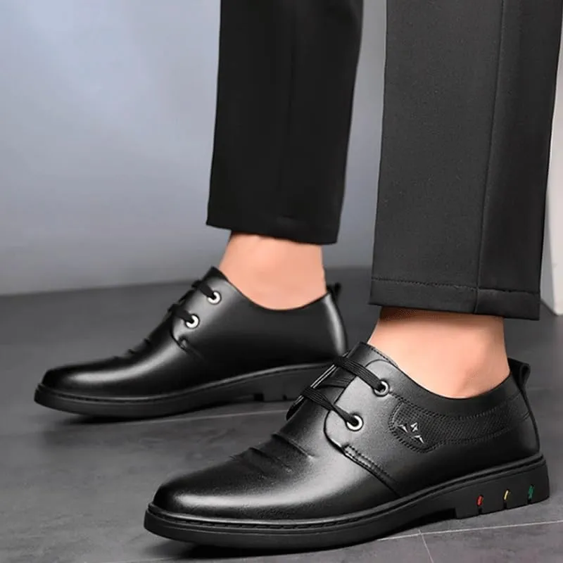Men's Leather lace-up Loafers Shoes Men's Vintage Spike Dress Loafers Slip On Fashion Shoes for Business Dinners