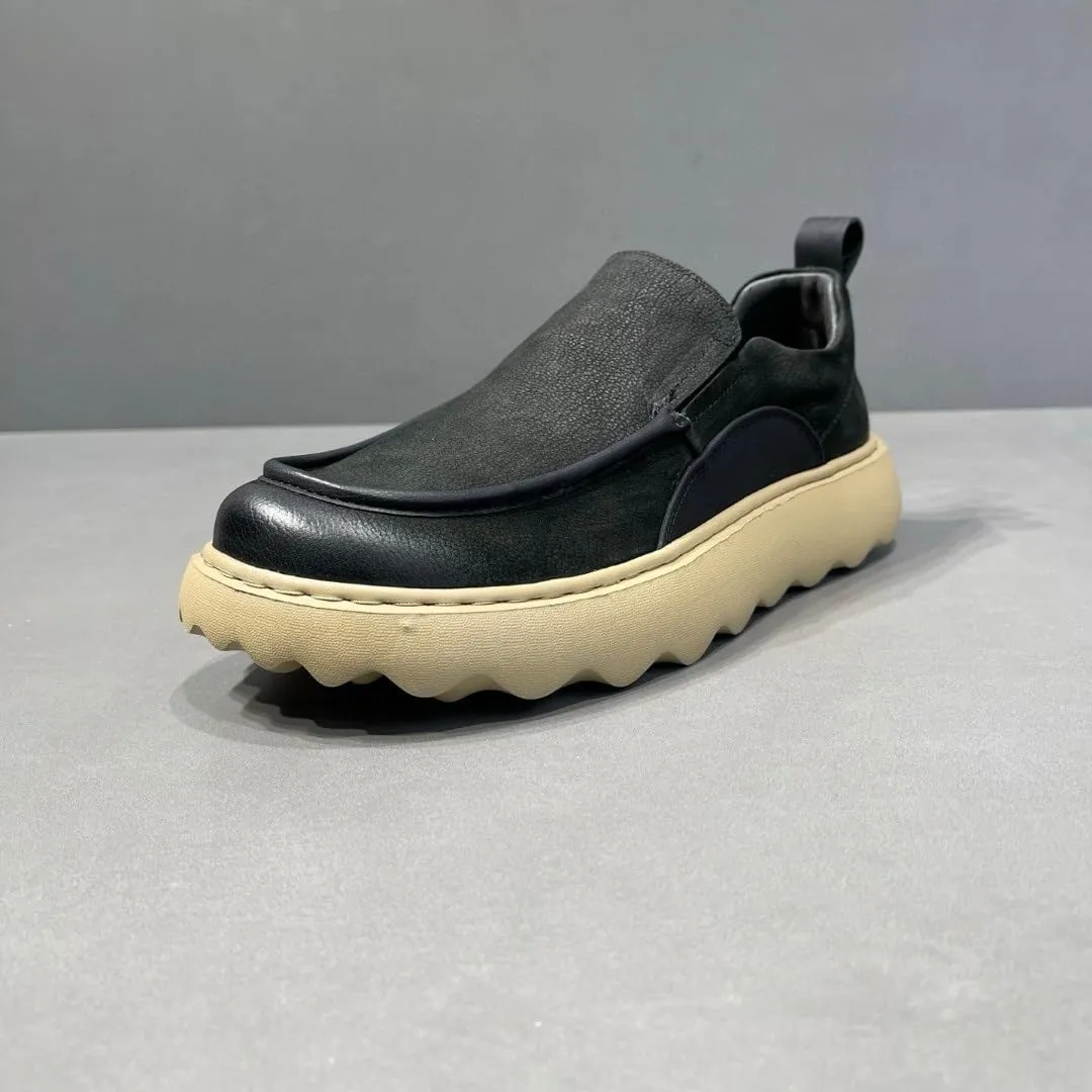 Men's Leather Loafers with Removable Insoles, Slip-Resistant Design for Healthcare Workers & Teachers, Machine Washable