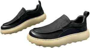 Men's Leather Loafers with Removable Insoles, Slip-Resistant Design for Healthcare Workers & Teachers, Machine Washable