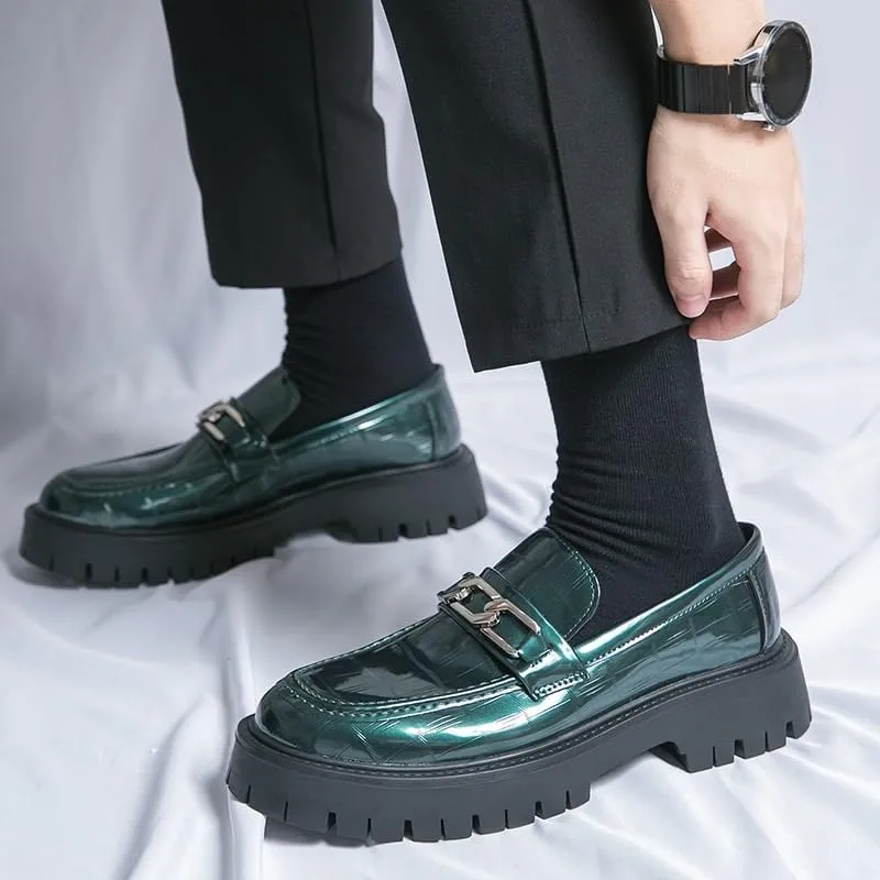 Men's Loafers Slip-On Shoes with Non-Slip Sole Leather Casual Sneakers for Mens for Business Dinners