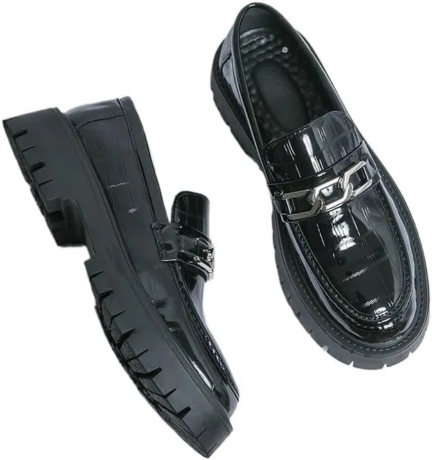 Men's Loafers Slip-On Shoes with Non-Slip Sole Leather Casual Sneakers for Mens for Business Dinners