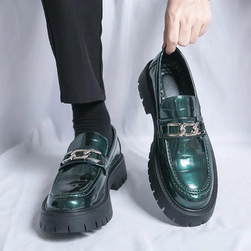 Men's Loafers Slip-On Shoes with Non-Slip Sole Leather Casual Sneakers for Mens for Business Dinners