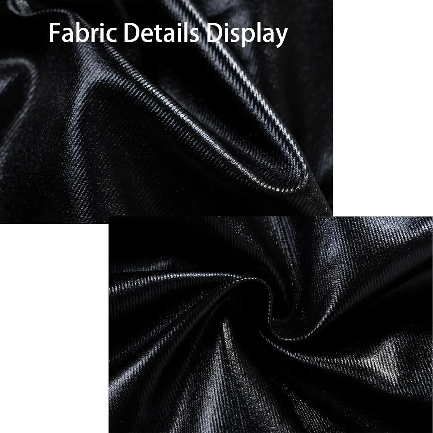 Men's Metallic Coating Multi Pocket Cargo Straight Casual Drawstring Hip Hop Wide Leg Mopping Pants
