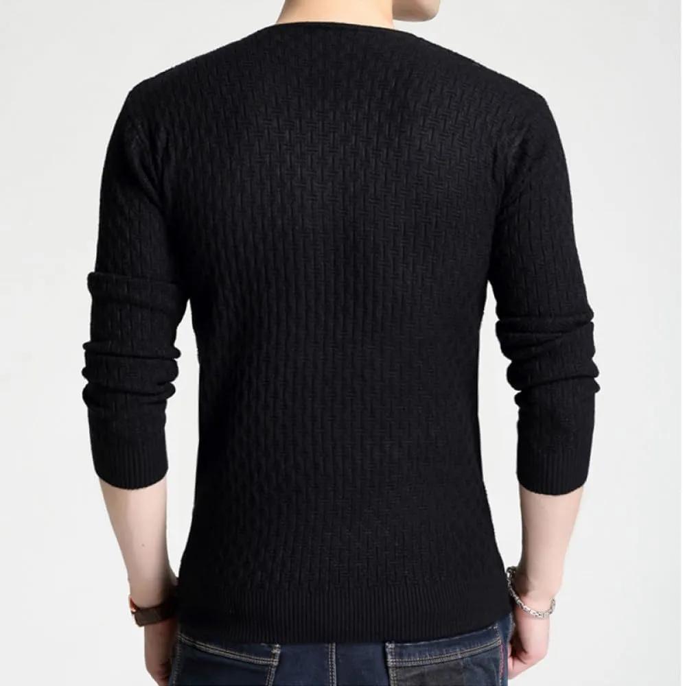 Mens Pullover Sweater - Solid Color Pullover Men V Neck Sweater Men Long Sleeve Shirt Mens Sweaters Autumn Casual