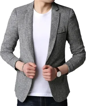 Men's Slim Fit Suit Blazer Jacket One Button Lightweight Sport Coats Formal Dress Daily Business Suit Jacket