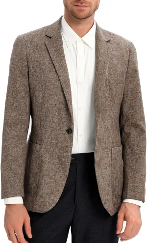 Men's Sport Coats & Blazers Linen Suit Jacket Casual Blazer for Men One Button