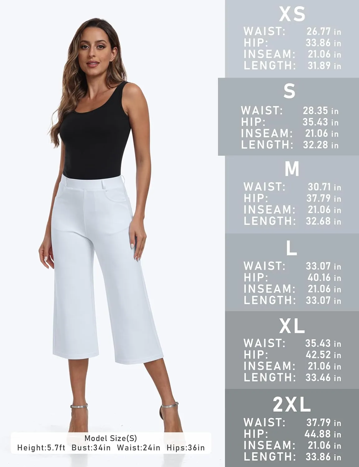 MoFiz Women's Golf Capri Pants Stretch Slim Business Casual Pants Straight Leg Yoga Dress Pants with Pockets Office Slacks