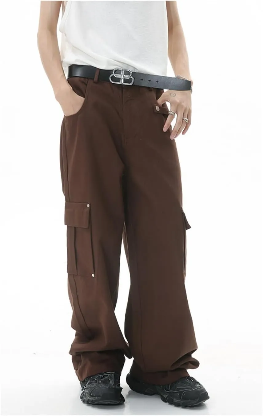 Multi-Pocket Straight Leg Jeans Y2k Retro Trendy Cargo Pants Casual Wide Leg Pants Loose Fit Jeans