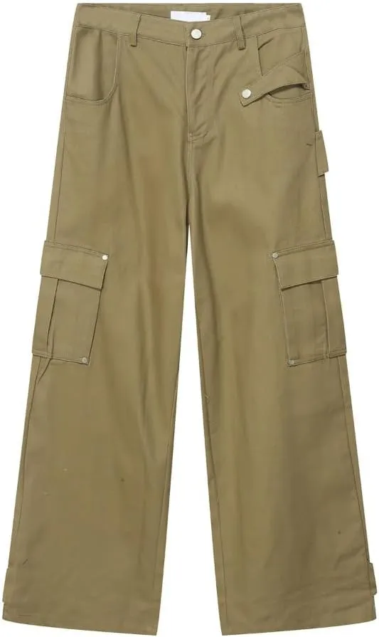 Multi-Pocket Straight Leg Jeans Y2k Retro Trendy Cargo Pants Casual Wide Leg Pants Loose Fit Jeans