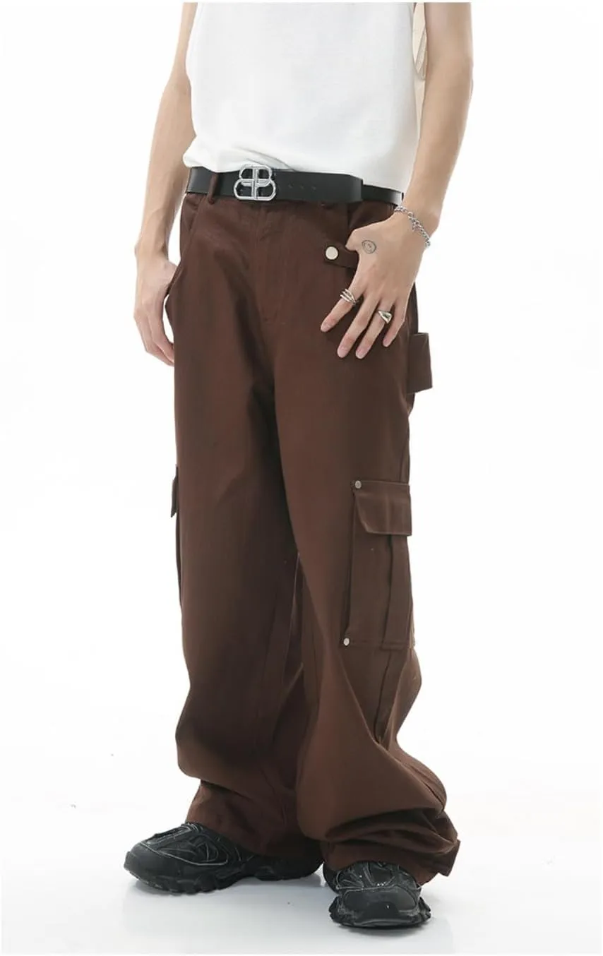Multi-Pocket Straight Leg Jeans Y2k Retro Trendy Cargo Pants Casual Wide Leg Pants Loose Fit Jeans