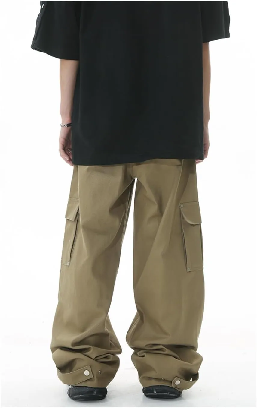 Multi-Pocket Straight Leg Jeans Y2k Retro Trendy Cargo Pants Casual Wide Leg Pants Loose Fit Jeans